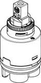 Kartusche von Ideal Standard, mit Klick-Mechanismus und integrierter Temperaturbegrenzung für Heißwasseranwendungen.
